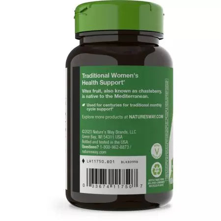 Nature's Way Vitex Fruit 400mg 100 Vegan Capsules