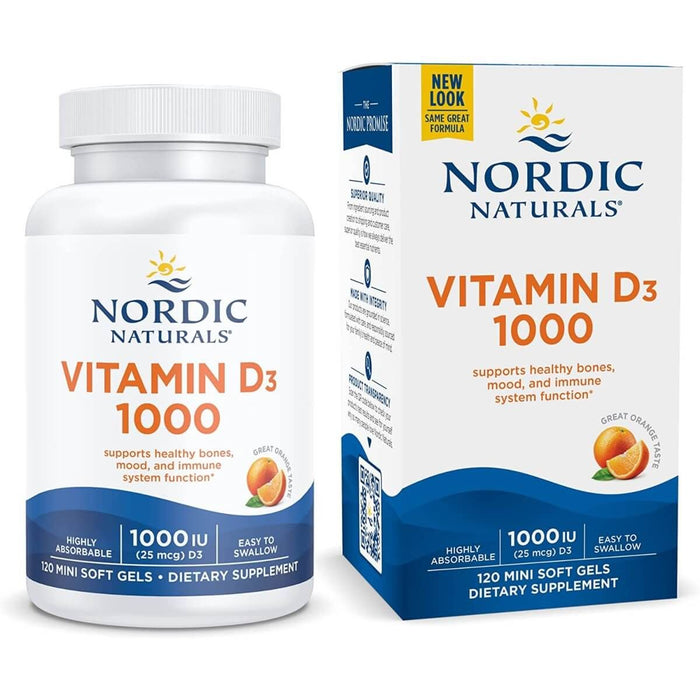 Nordic Naturals Vitamin D3 1000iu 120 Mini Softgels (Orange) - Vitamins & Minerals at MySupplementShop by Nordic Naturals