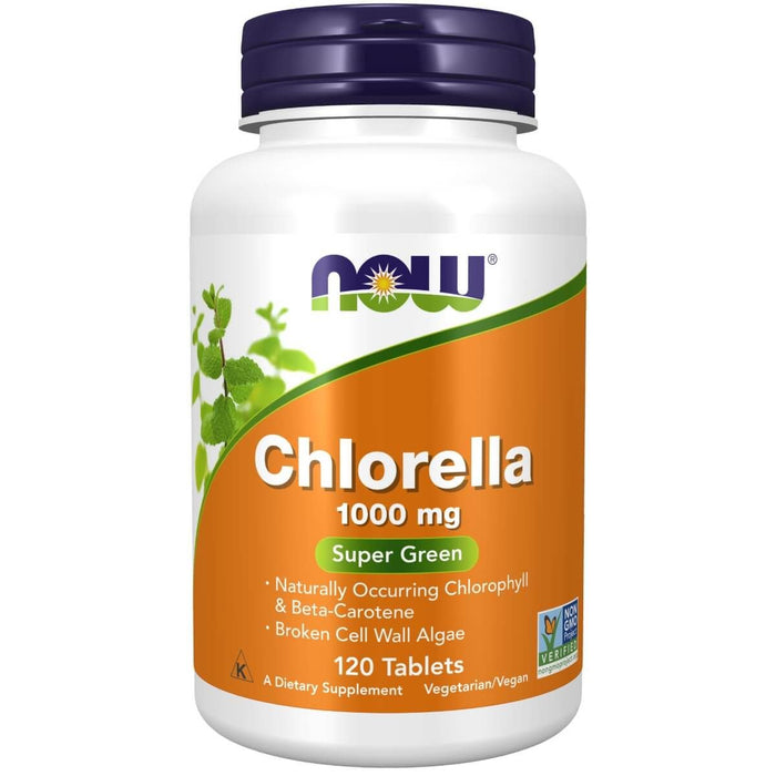 NOW Foods Chlorella 1000 mg 120 Tablets - Health and Wellbeing at MySupplementShop by NOW Foods