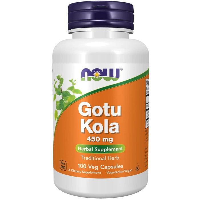 NOW Foods Gotu Kola 450 mg 100 Veg Capsules - Health and Wellbeing at MySupplementShop by NOW Foods