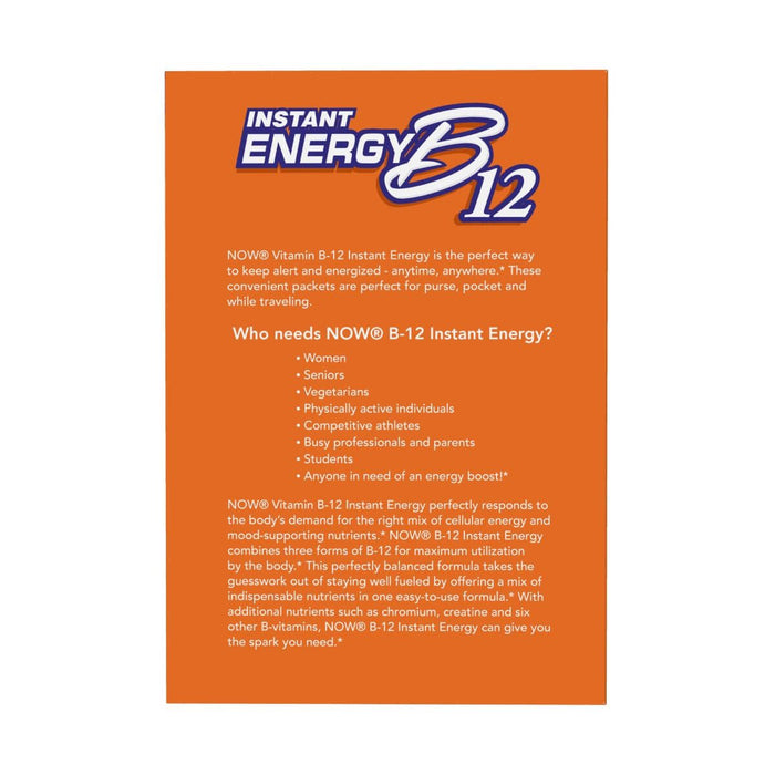 NOW Foods Instant Energy B-12 2,000 mcg 75 Packets (2.65oz) | Premium Supplements at MYSUPPLEMENTSHOP