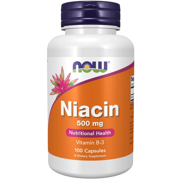 NOW Foods Niacin (Vitamin B-3) 500 mg 100 Veg Capsules - Vitamins & Minerals at MySupplementShop by NOW Foods