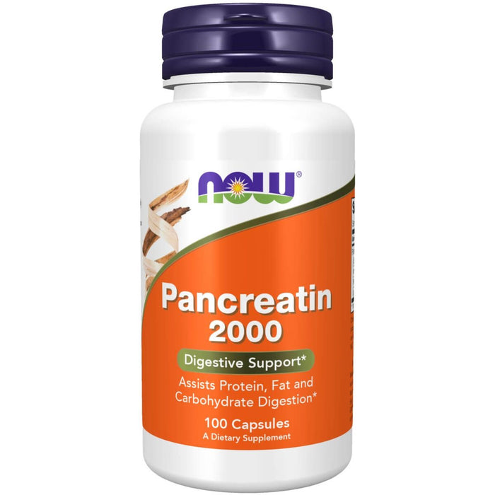 NOW Foods Pancreatin 2000 (100 Capsules) - Digestive Health at MySupplementShop by NOW Foods