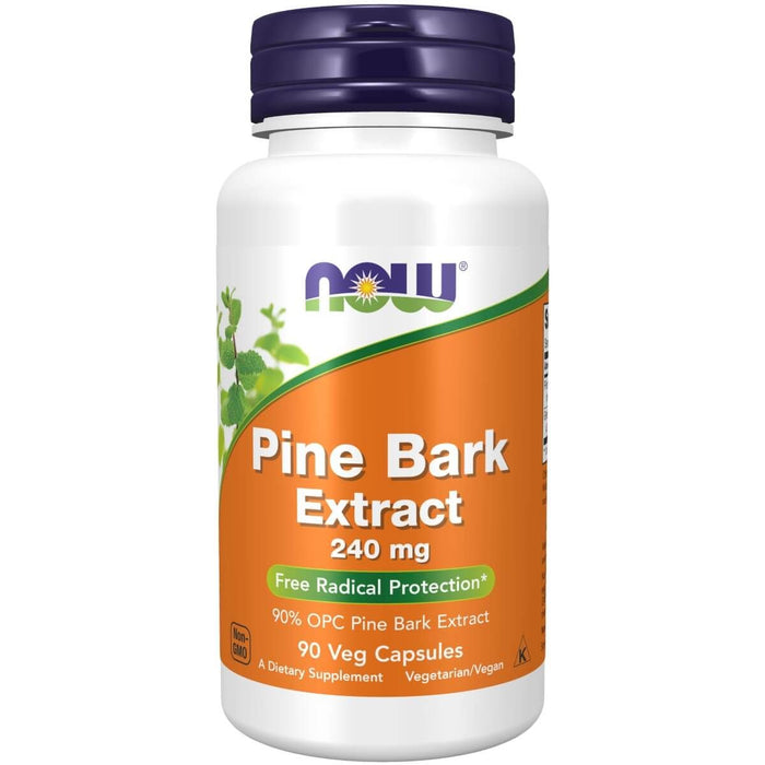 NOW Foods Pine Bark Extract 240 mg 90 Veg Capsules - Health and Wellbeing at MySupplementShop by NOW Foods