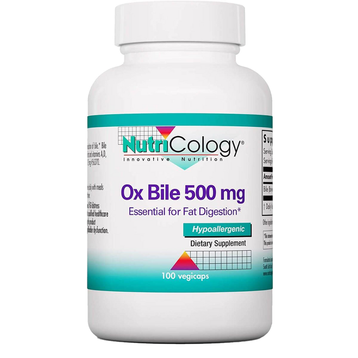 Nutricology Ox Bile 500mg 100 Capsules