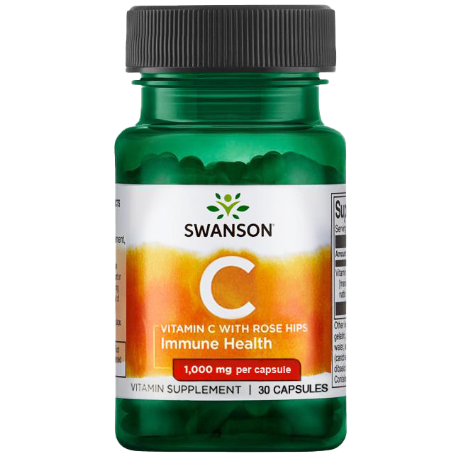 Swanson Vitamin C with Rose Hips 1,000 mg 30 Caps