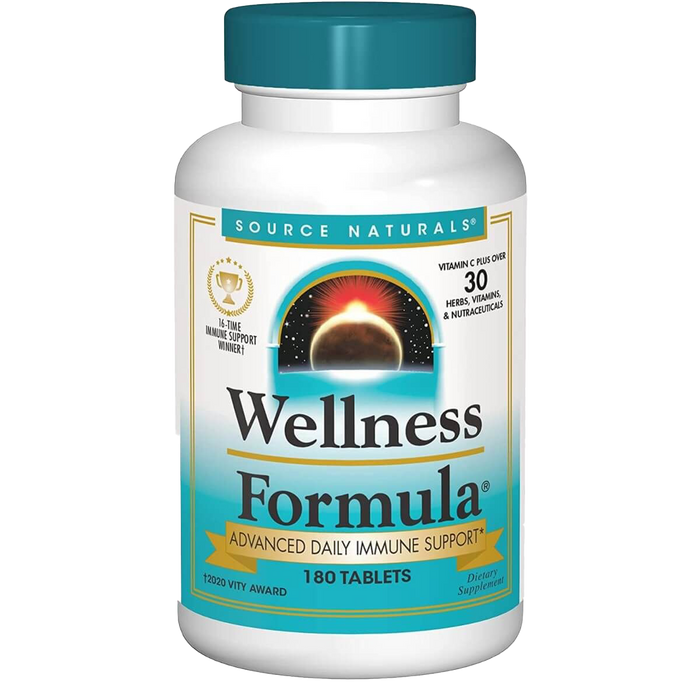 Source Naturals Wellness Formula, soutien immunitaire avancé 180 comprimés