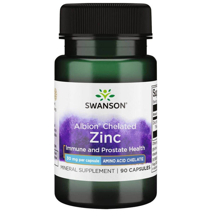 Swanson Albion Zinc 30 mg 90 Capsules - Vitamins & Minerals at MySupplementShop by Swanson