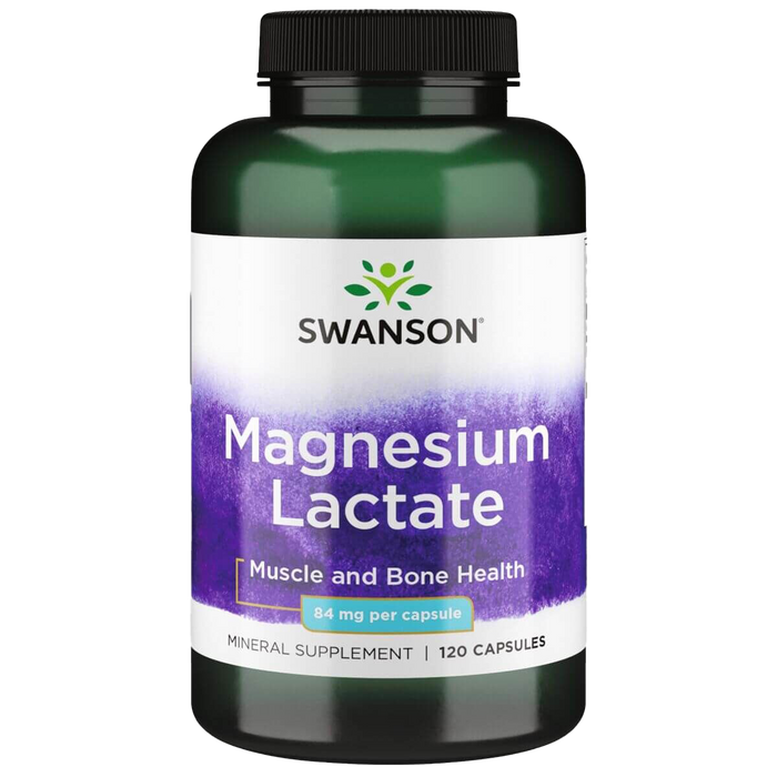 Swanson Magnesium Lactate 84 mg 120 Capsules