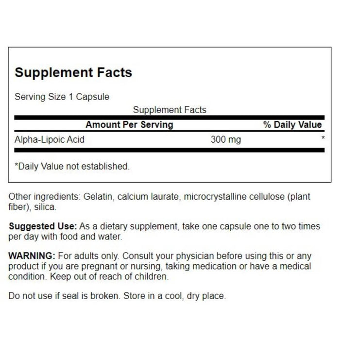 Swanson Ultra Alpha Lipoic Acid 300mg 120 Capsules | Premium Supplements at MYSUPPLEMENTSHOP.co.uk