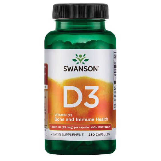 Swanson Vitamin D-3, 1000 IE – 250 Kapseln