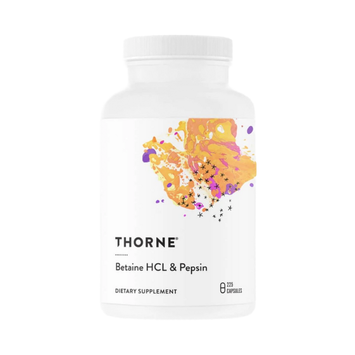 Thorne Research Betaine HCL &amp; Pepsin 225 Capsules