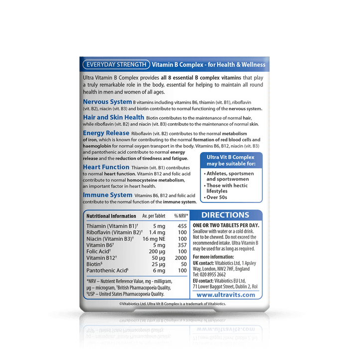 Vitabiotics Ultra Vitamin B Complex High Potency 60 Tablets