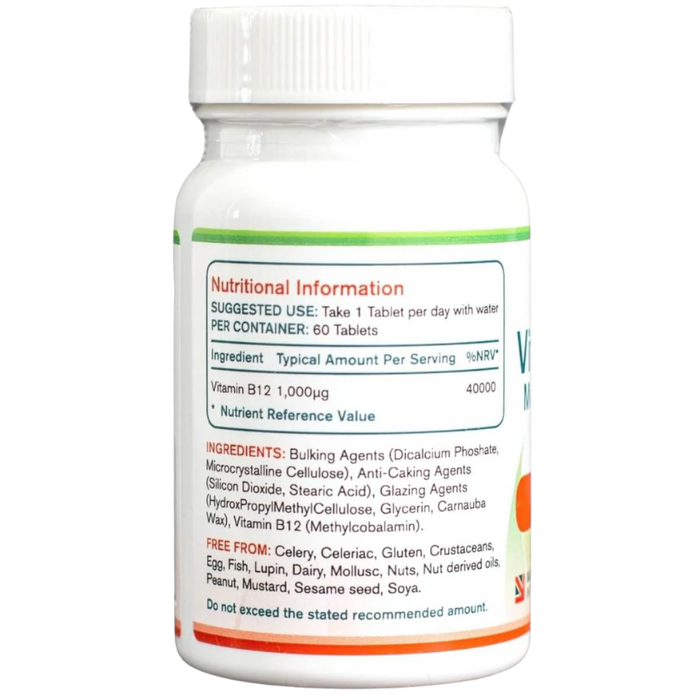 A to Z Pure Health Vitamin B12 Methylcobalamin 60 Tablets