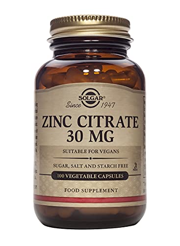 Solgar Zinc Citrate 30 mg Vegetable Capsules 100Tabs | High-Quality Health Foods | MySupplementShop.co.uk