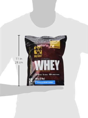 MUTANT WHEY - Muscle-Building Whey Protein Powder Mix in Great Flavors and Enzyme Fortified for Optimal Digestion 908g (2 lb) - Cookies and Cream | High-Quality Whey Proteins | MySupplementShop.co.uk