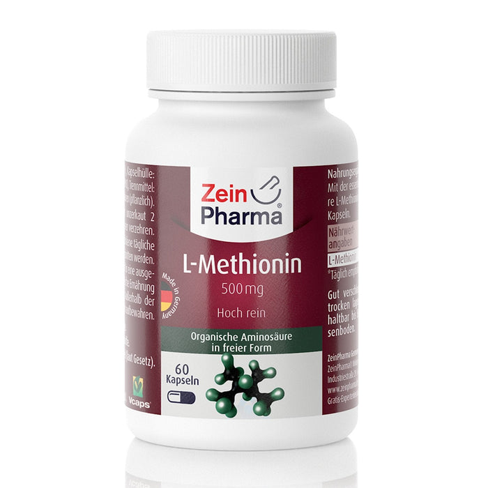 Zein Pharma L-Methionine, 500mg - 60 caps | High-Quality Combination Multivitamins & Minerals | MySupplementShop.co.uk