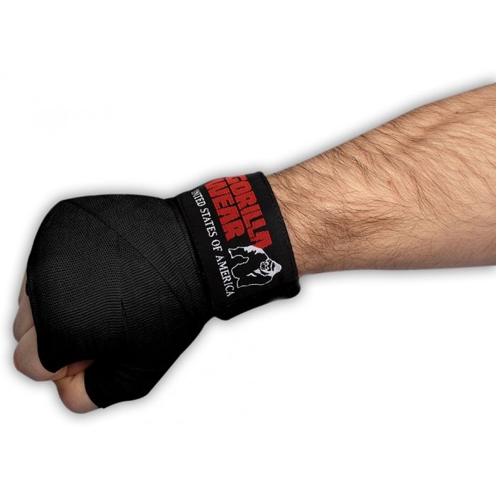 Gorilla Wear Boxing Hand Wraps - Black - 2.5m / 98 Inch - Hand Wraps at MySupplementShop by Gorilla Wear