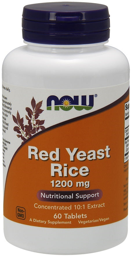 NOW Foods Red Yeast Rice Concentrated 10:1 Extract, 1200mg - 60 tablets | High-Quality Health and Wellbeing | MySupplementShop.co.uk