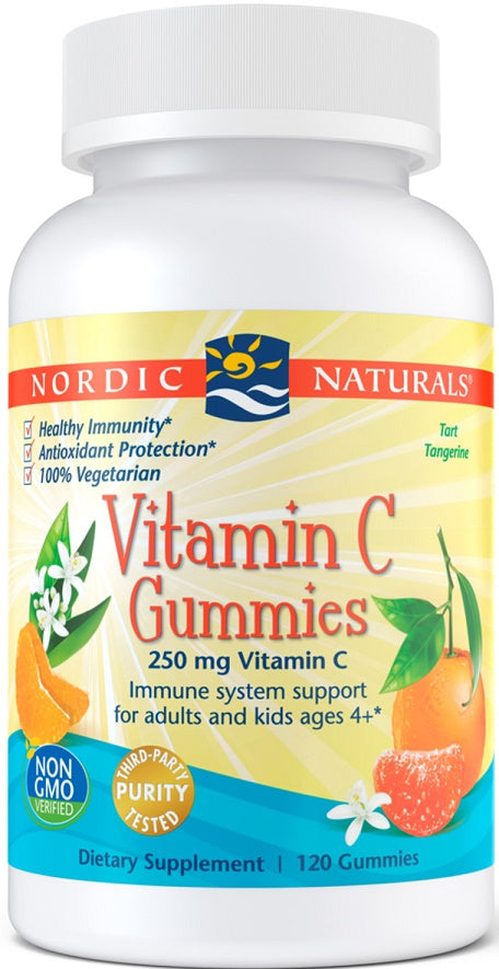 Nordic Naturals Vitamin C Gummies, 250mg Tangerine - 120 gummies | High-Quality Vitamins & Minerals | MySupplementShop.co.uk