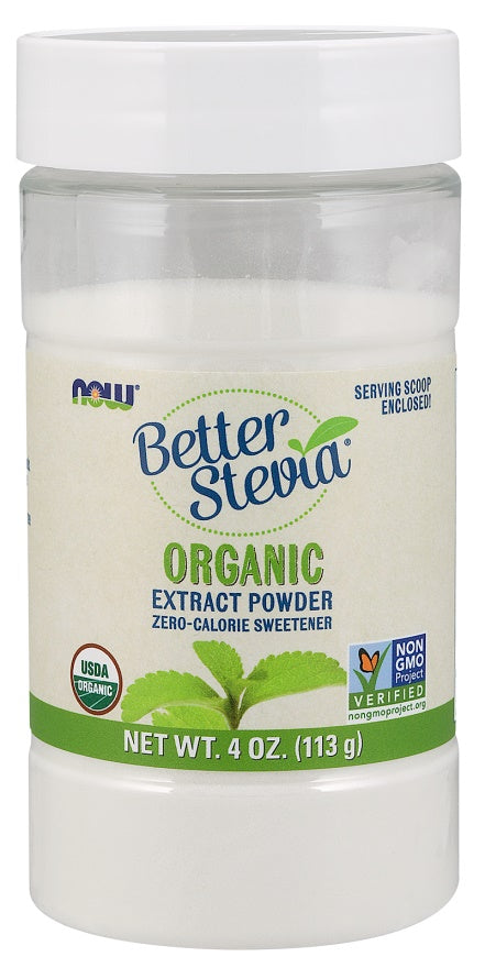 NOW Foods Better Stevia Extract Powder, Organic - 113g | High-Quality Stevia | MySupplementShop.co.uk