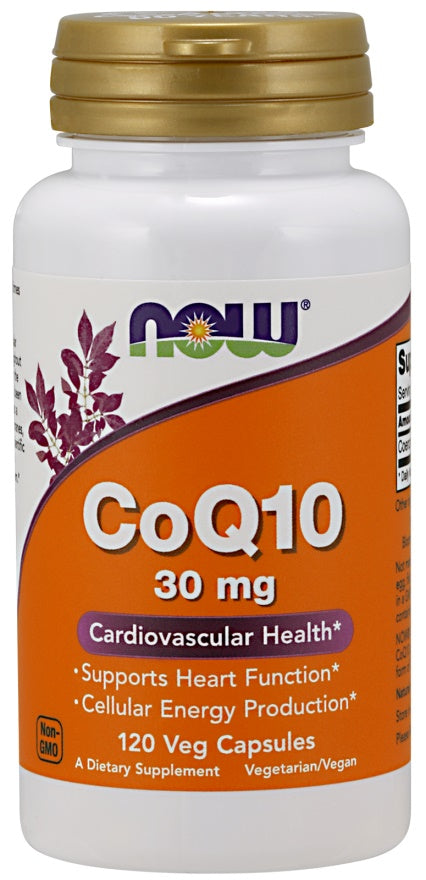 NOW Foods CoQ10, 30mg - 120 vcaps - Health and Wellbeing at MySupplementShop by NOW Foods