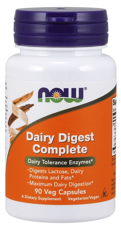 NOW Foods Dairy Digest Complete - 90 vcaps - Health and Wellbeing at MySupplementShop by NOW Foods