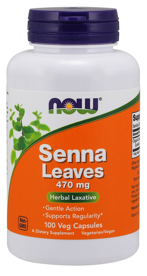 NOW Foods Senna Leaves, 470mg - 100 vcaps - Health and Wellbeing at MySupplementShop by NOW Foods