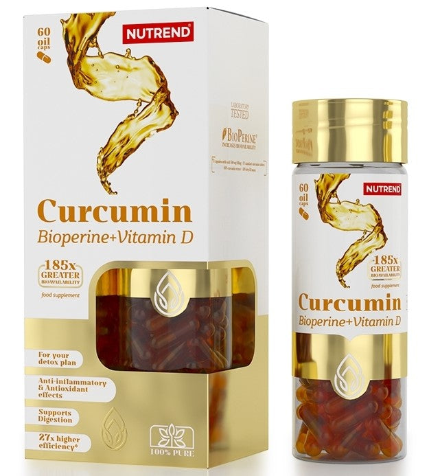 Nutrend Curcumin + Bioperine + Vitamin D - 60 caps | High-Quality Health and Wellbeing | MySupplementShop.co.uk