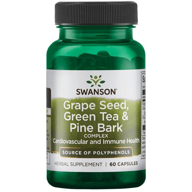 Swanson Grape Seed, Green Tea & Pine Bark Complex - 60 caps - Health and Wellbeing at MySupplementShop by Swanson