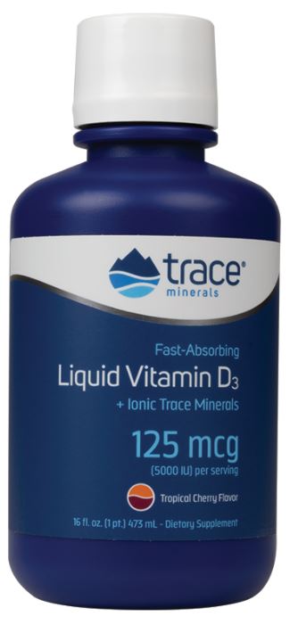 Trace Minerals Liquid Vitamin D3, Tropical Cherry - 473 ml. | High Quality Minerals and Vitamins Supplements at MYSUPPLEMENTSHOP.co.uk