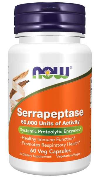 NOW Foods Serrapeptase - 60 vcaps | High-Quality Sports Supplements | MySupplementShop.co.uk