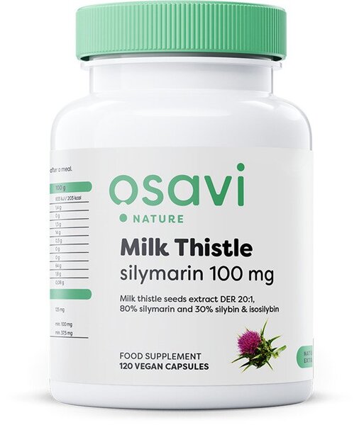 Osavi Milk Thistle, Silymarin 100mg - 120 vegan caps | High-Quality Health and Wellbeing | MySupplementShop.co.uk