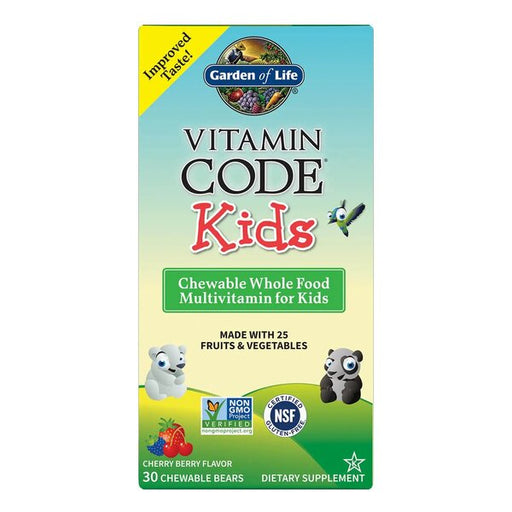 Garden of Life Vitamin Code Kids, Chewable Whole Food Multivitamin For Kids, Cherry Berry - 30 chewable bears - Health and Wellbeing at MySupplementShop by Garden of Life