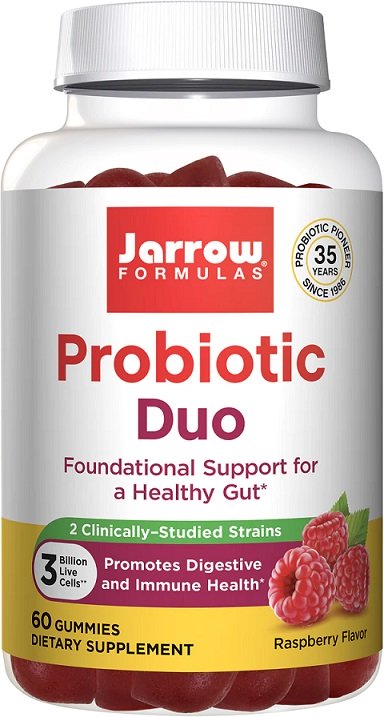 Jarrow Formulas Probiotic Duo, Raspberry - 60 gummies - Health and Wellbeing at MySupplementShop by Jarrow Formulas