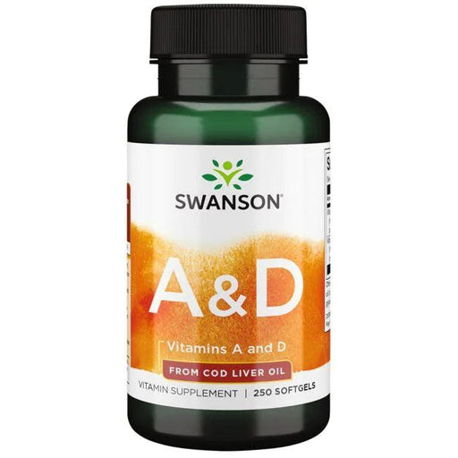 Swanson Vitamins A & D - 250 softgels | High-Quality Vitamins & Minerals | MySupplementShop.co.uk