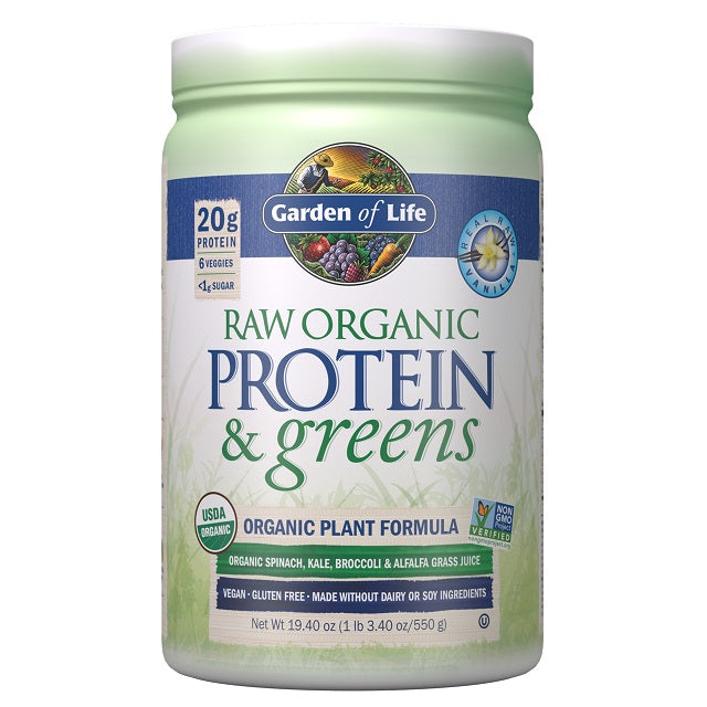 Garden of Life Raw Organic Protein & Greens, Vanilla - 550g - Protein at MySupplementShop by Garden of Life